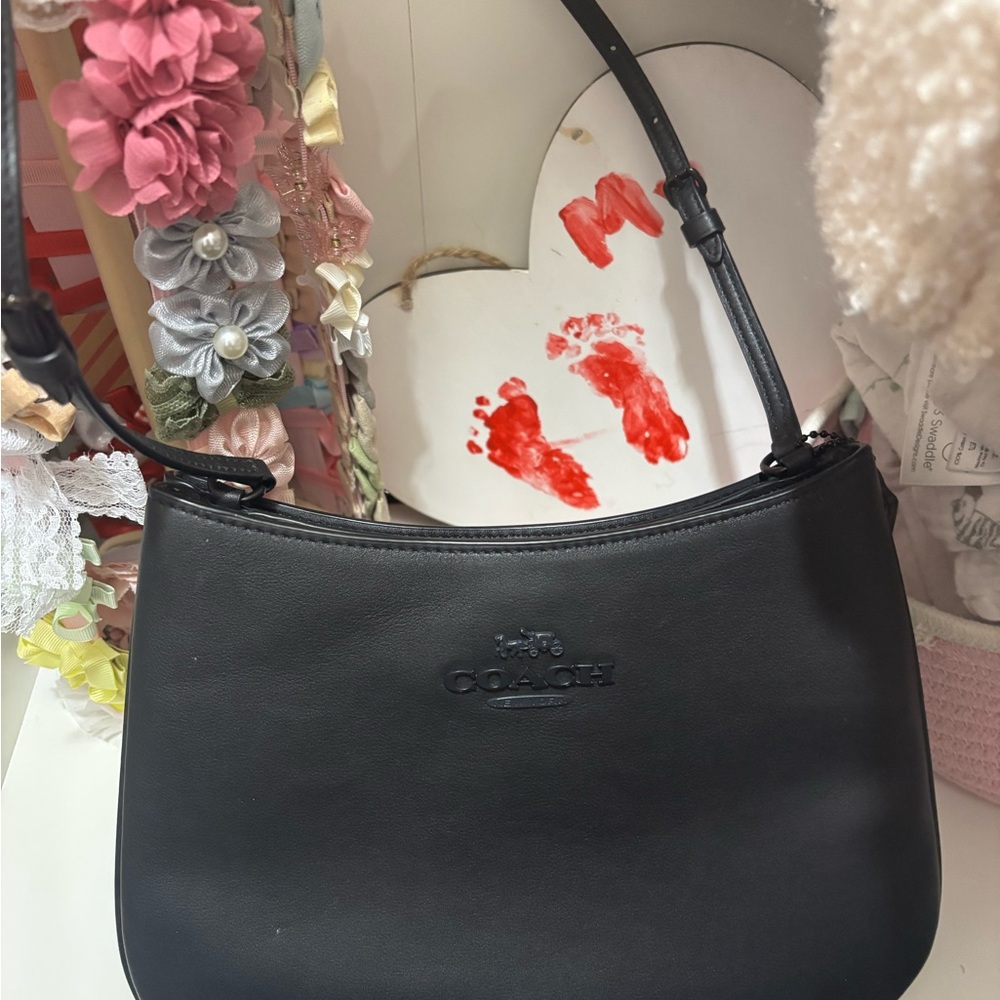 Coach Black Leather Shoulder Bag